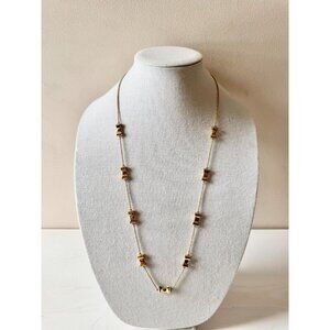 KATE SPADE Take a Bow 24K Gold Plated Station Scatter Bows Long Necklace